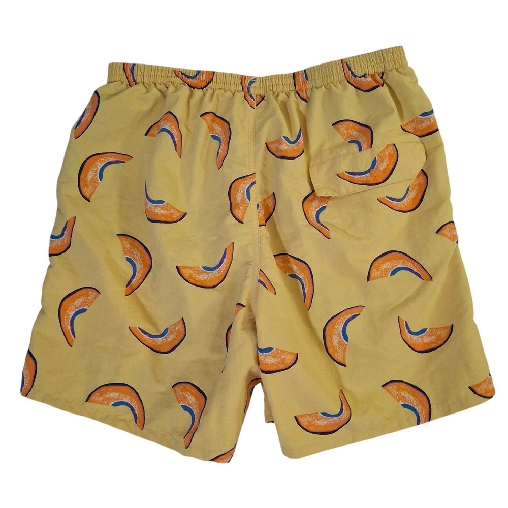 Patagonia Baggies Shorts Mens Small Yellow Melon Slice orange Drawstring - Picture 2 of 11